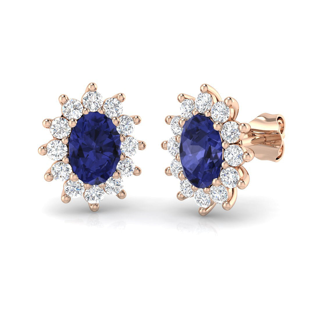 Oval Gemstone Earrings