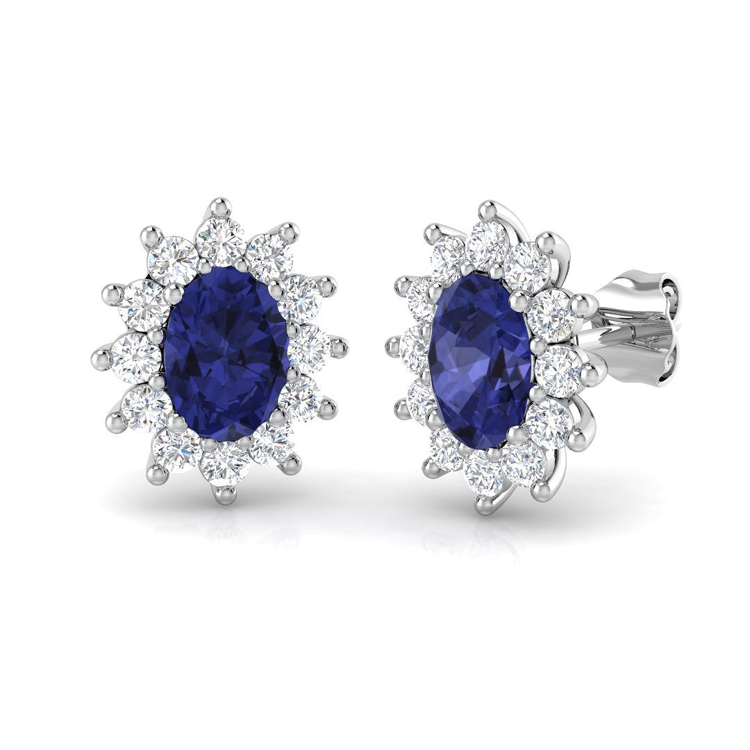 Oval Gemstone Earrings