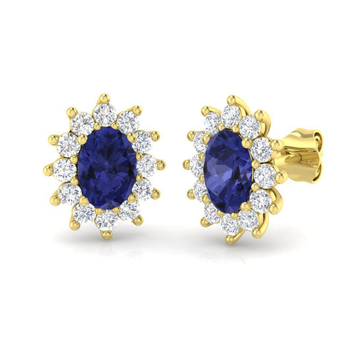 Oval Gemstone Earrings