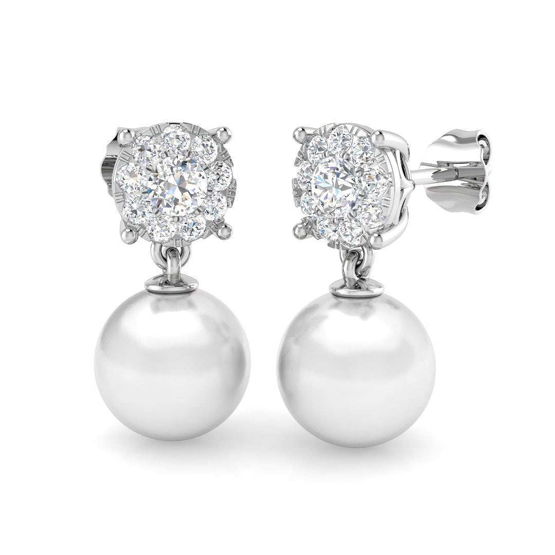 Round Pearl Earrings