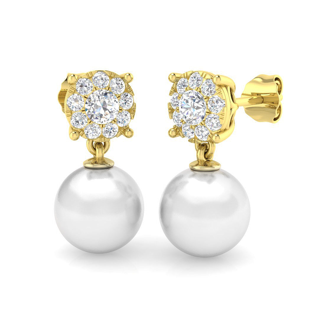 Round Pearl Earrings