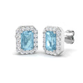 Emerald Cut Aquamarine Earrings