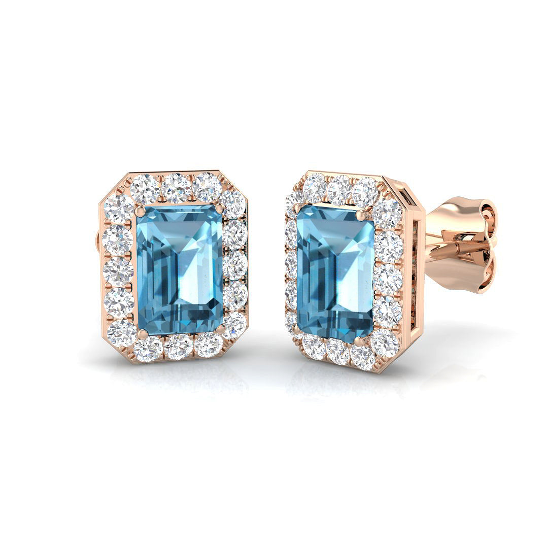 Emerald Cut Gemstone Earrings