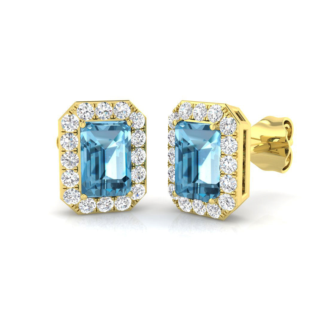 Emerald Cut Gemstone Earrings