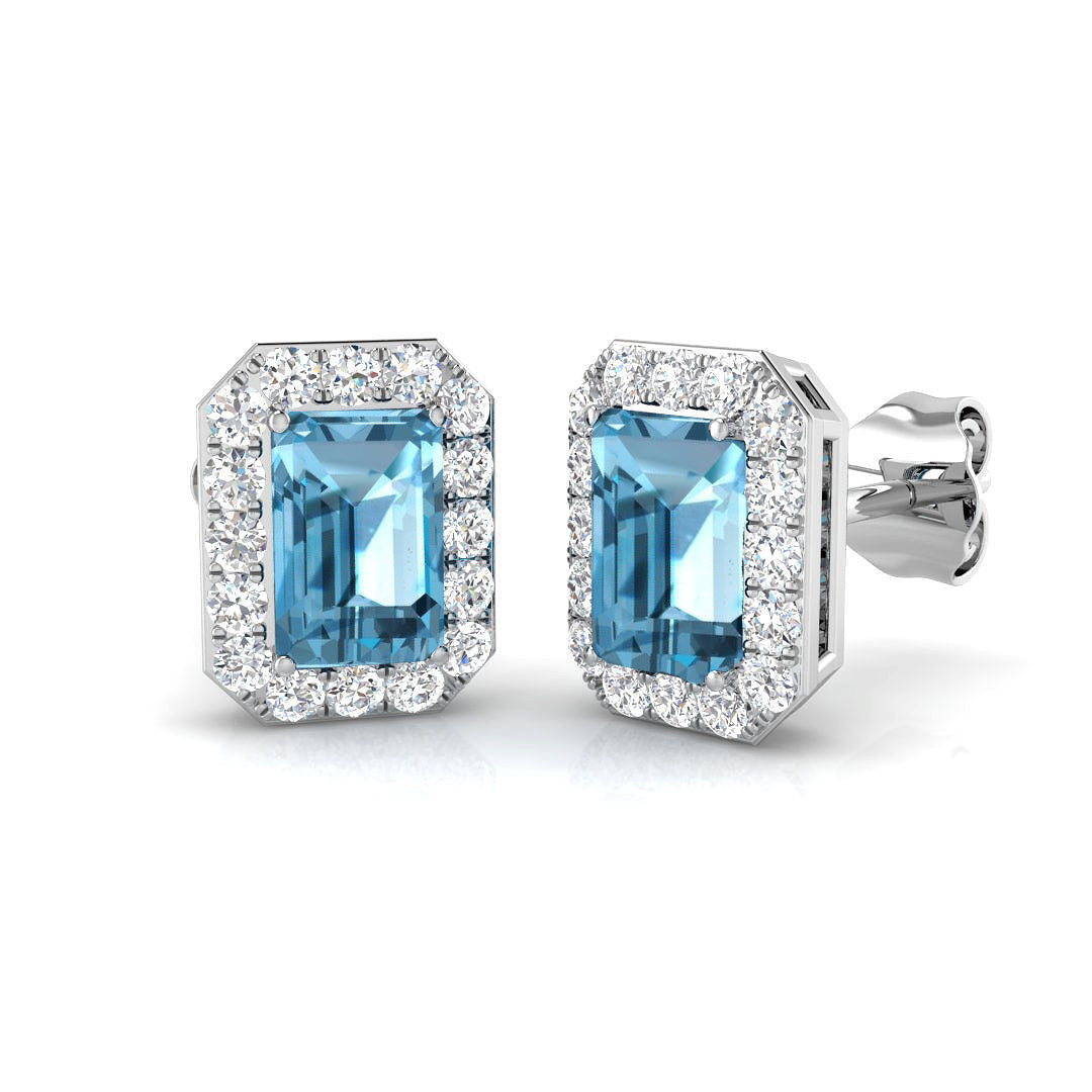 Emerald Cut Gemstone Earrings