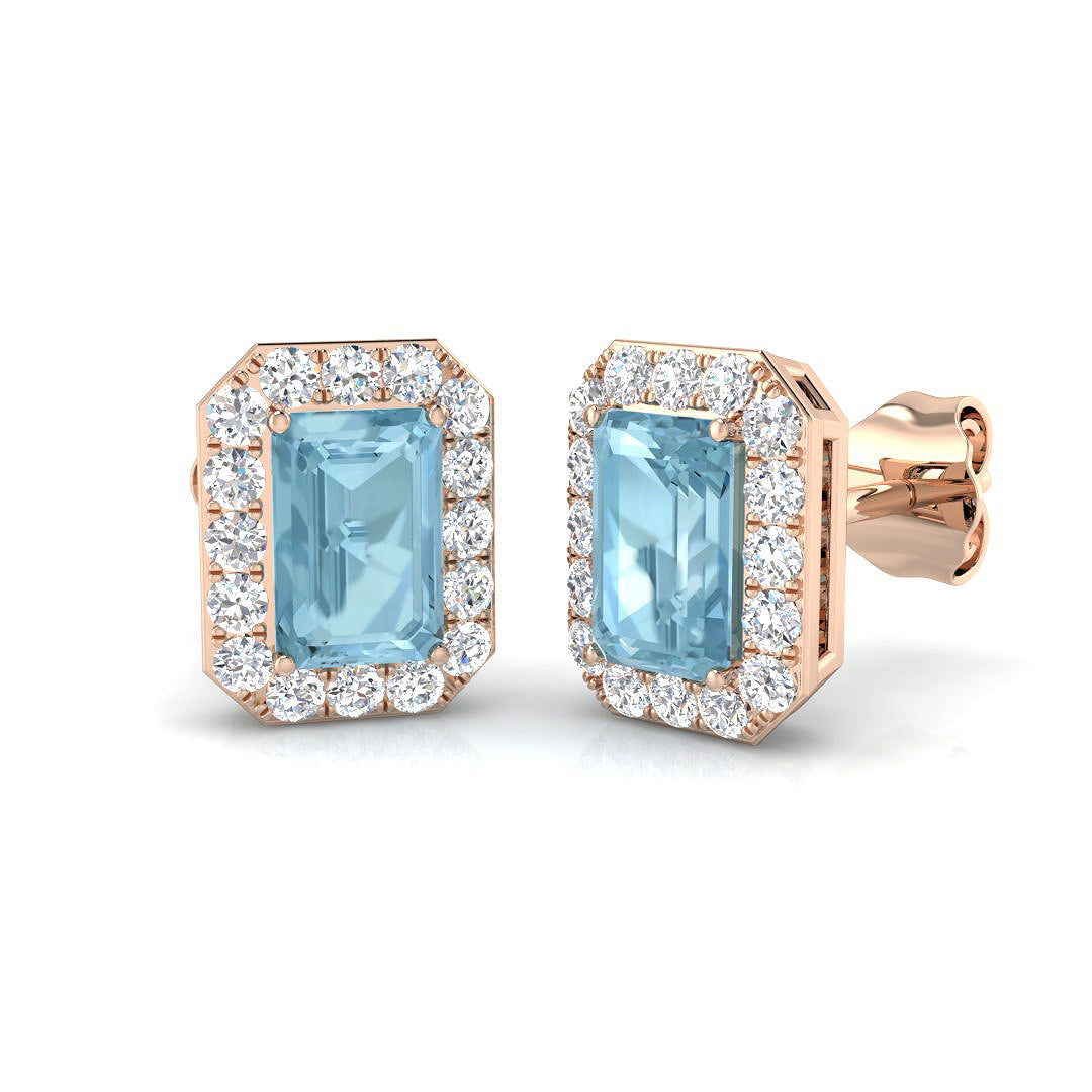 Emerald Cut Gemstone Earrings