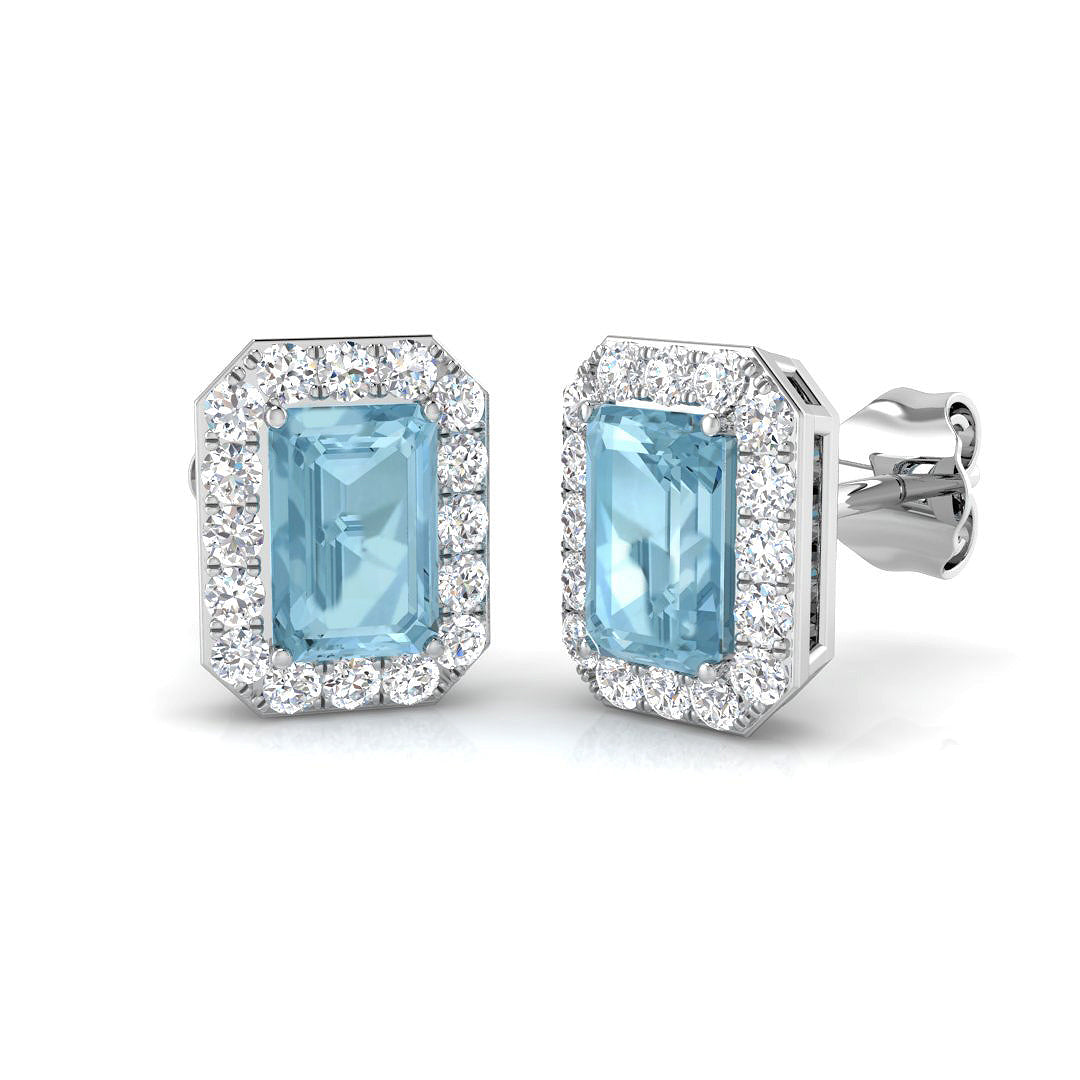 Emerald Cut Gemstone Earrings