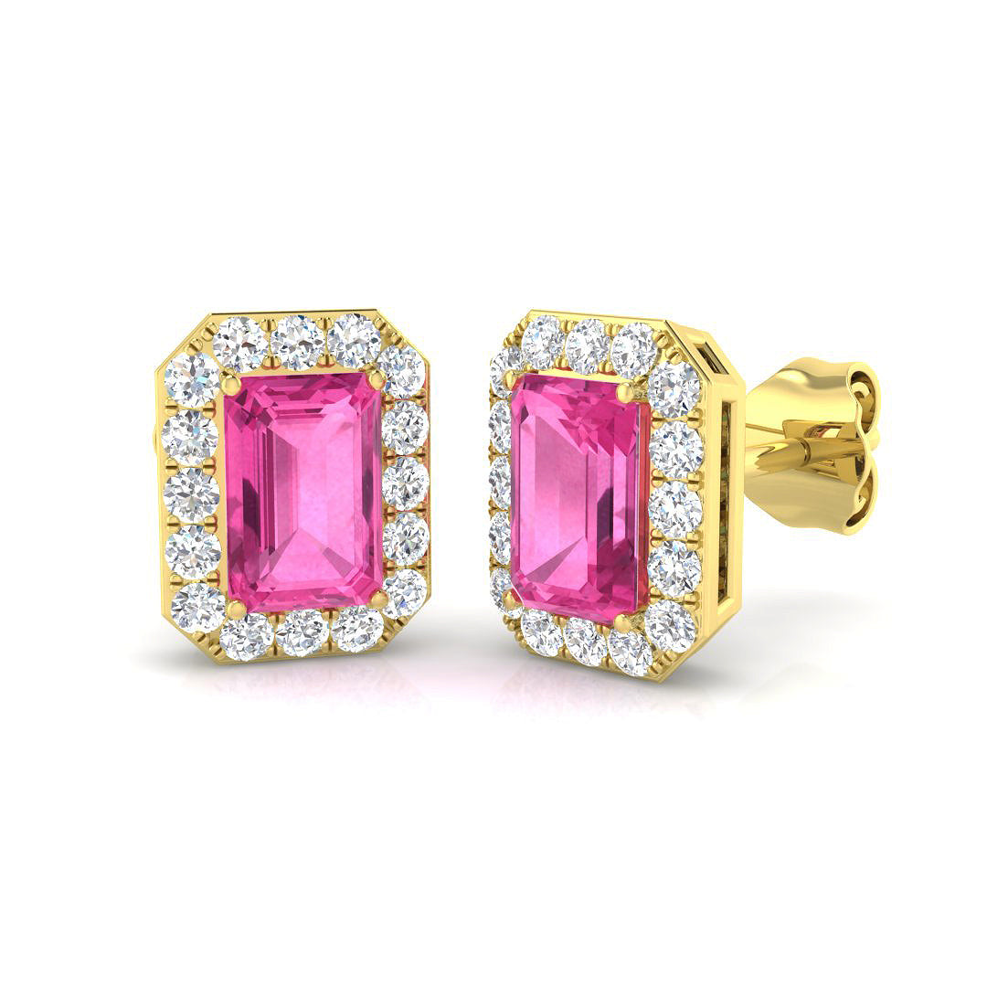 Emerald Cut Gemstone Earrings