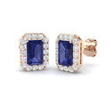 Emerald Cut Gemstone Earrings