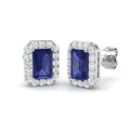Emerald Cut Gemstone Earrings