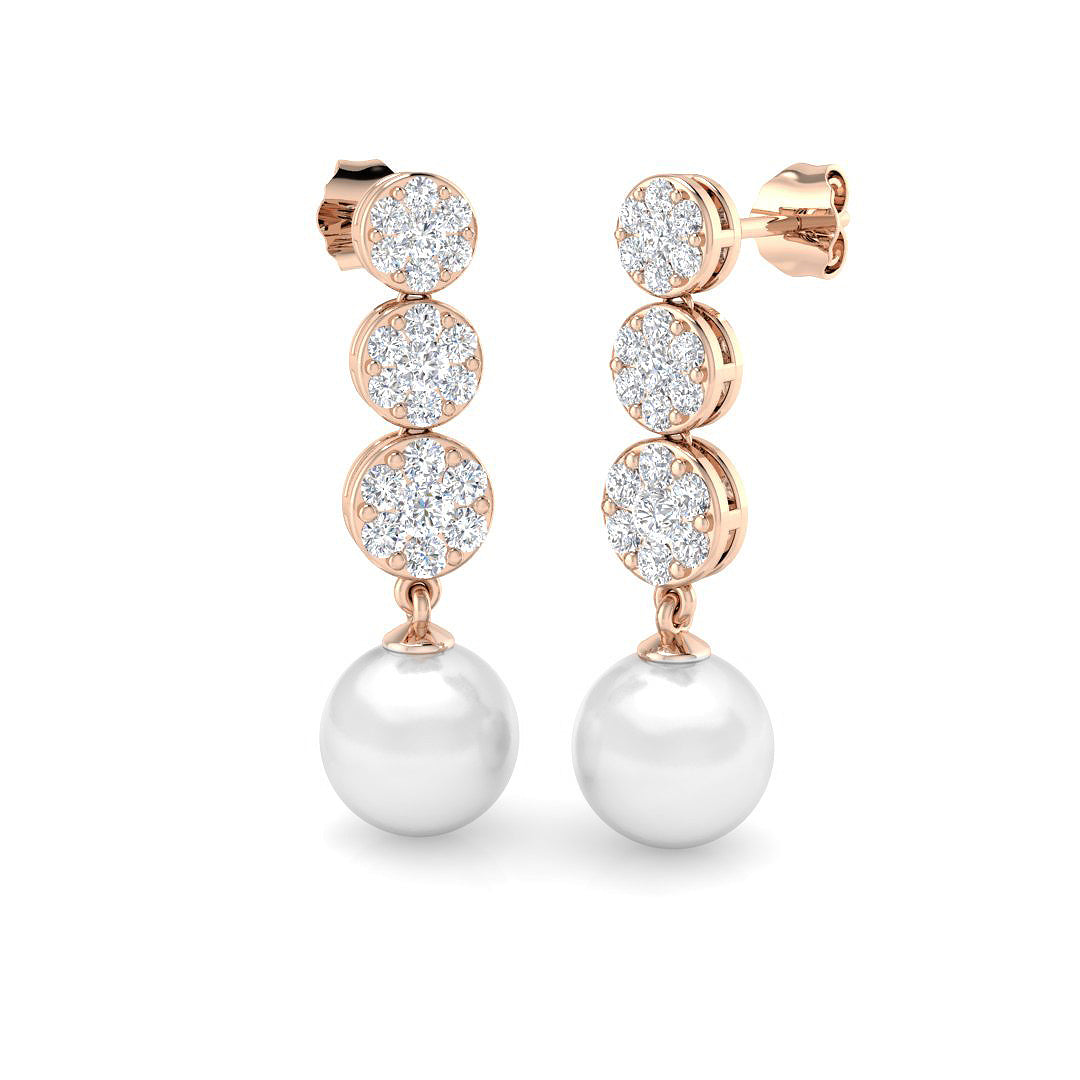 Round Pearl Earrings