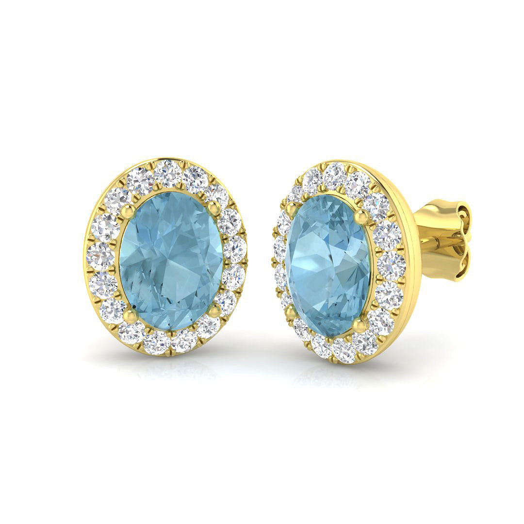 Oval Gemstone Earrings