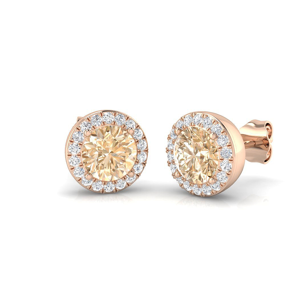 Round Morganite Earrings
