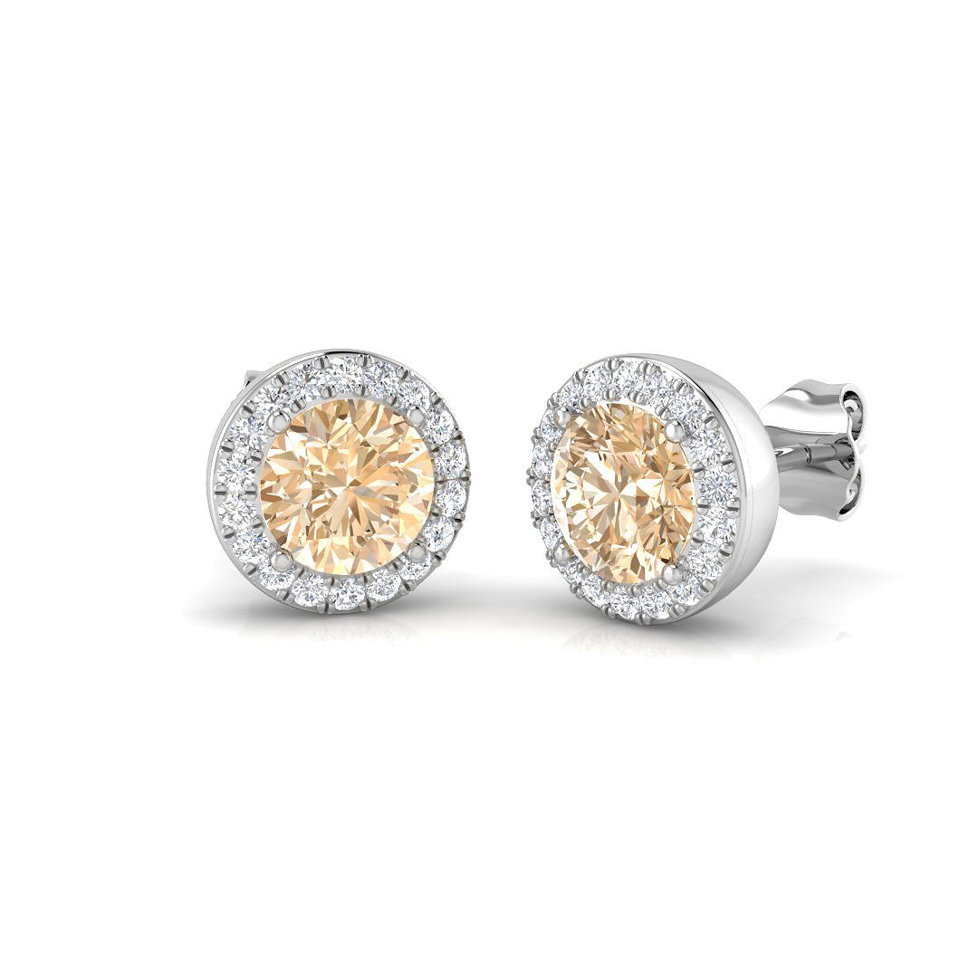 Round Morganite Earrings