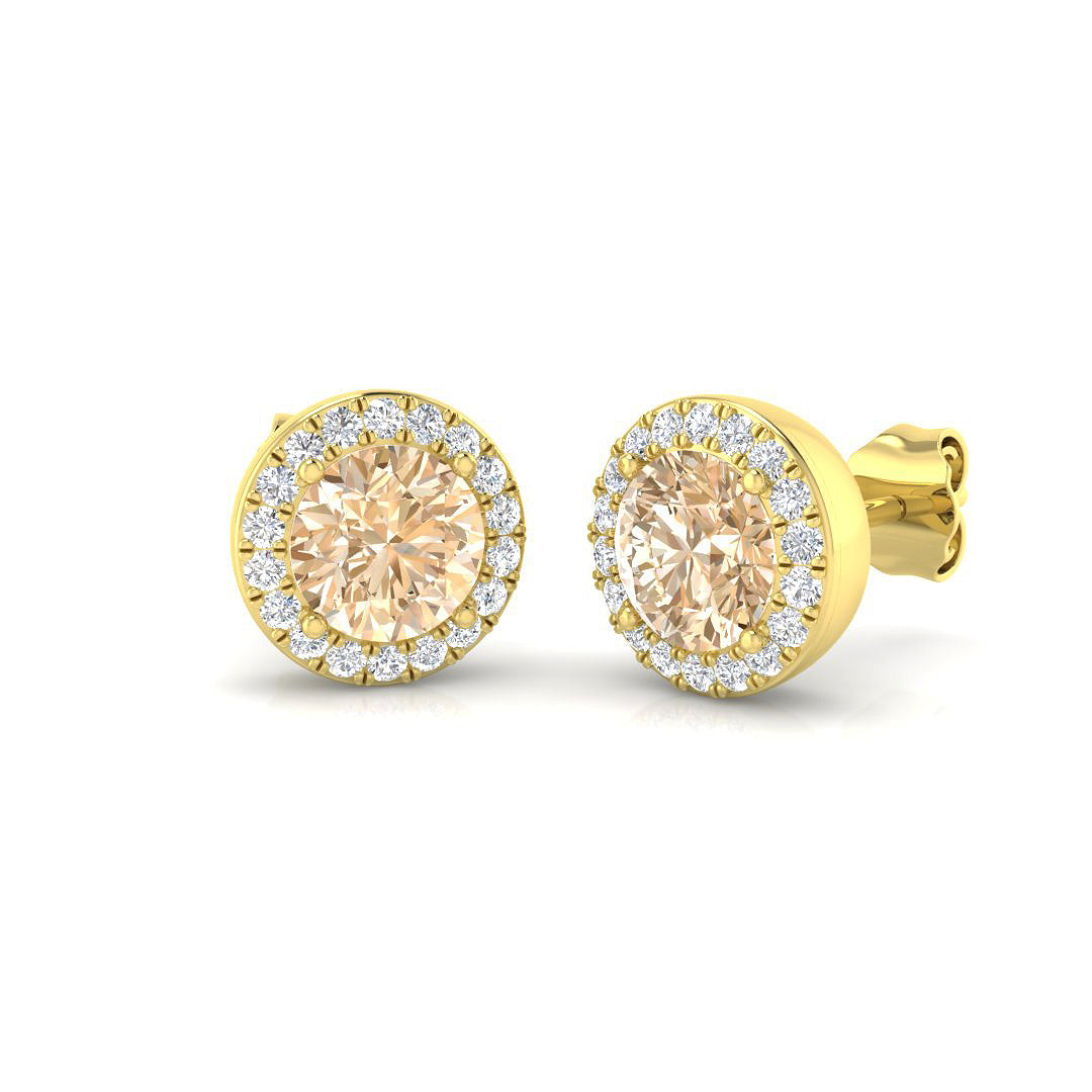 Round Morganite Earrings