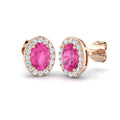 Oval Pink Sapphire Earrings
