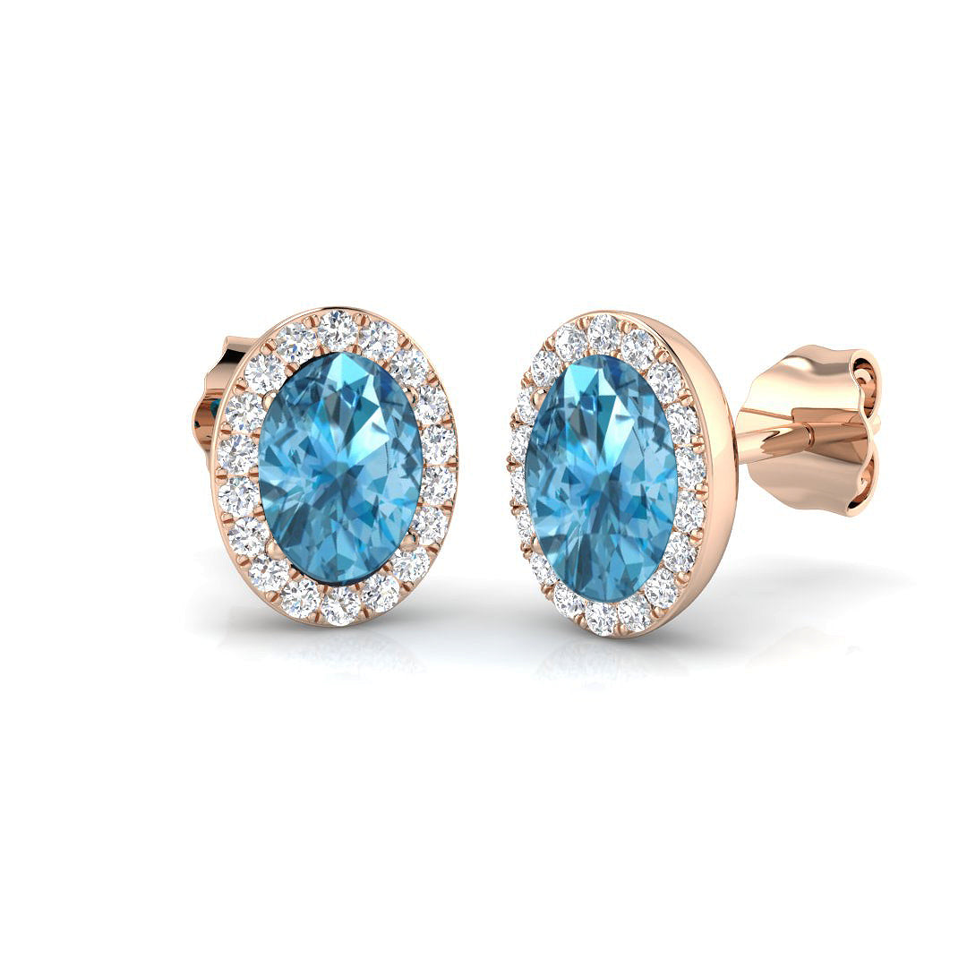 Oval Gemstone Earrings