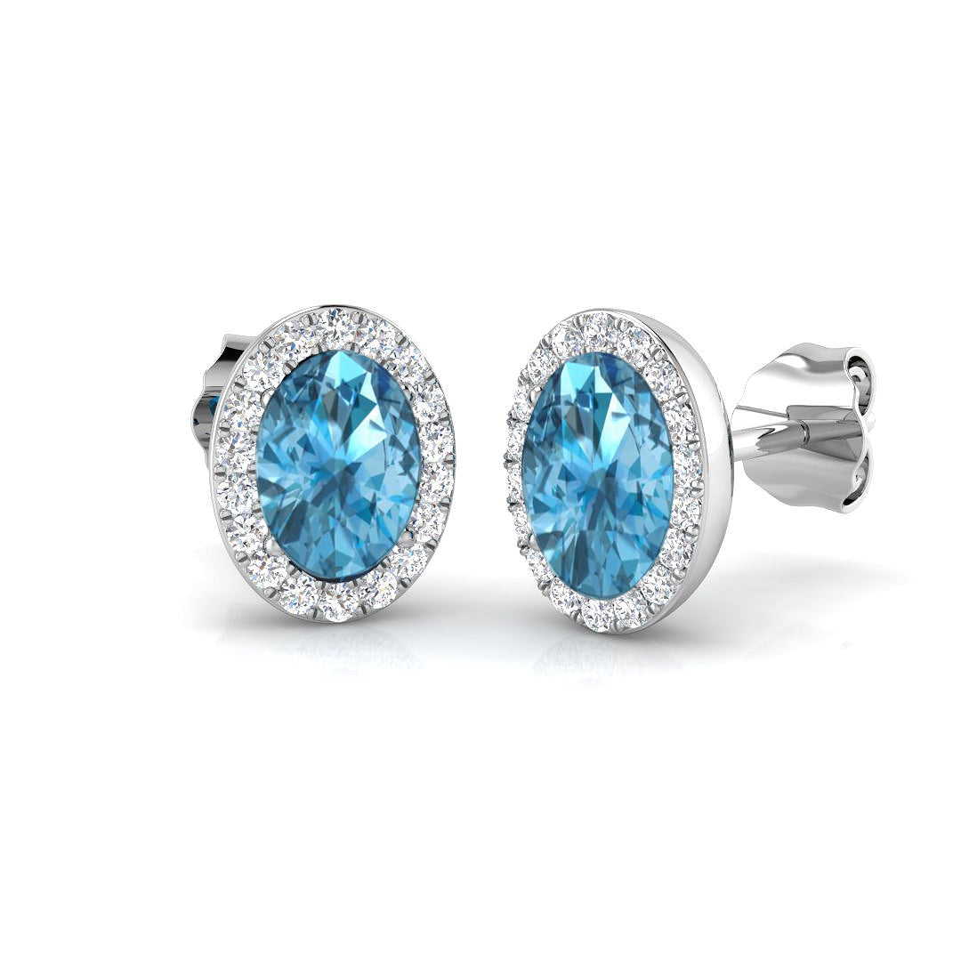 Oval Gemstone Earrings