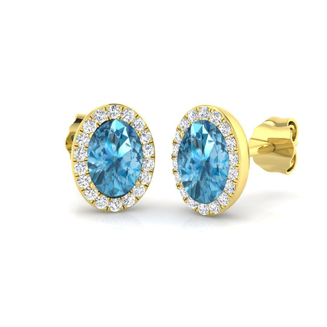 Oval Gemstone Earrings