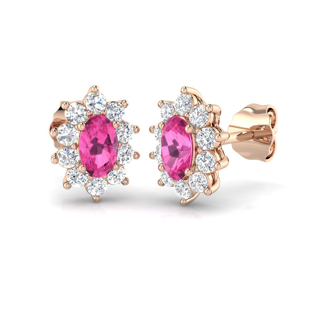 Oval Gemstone Earrings