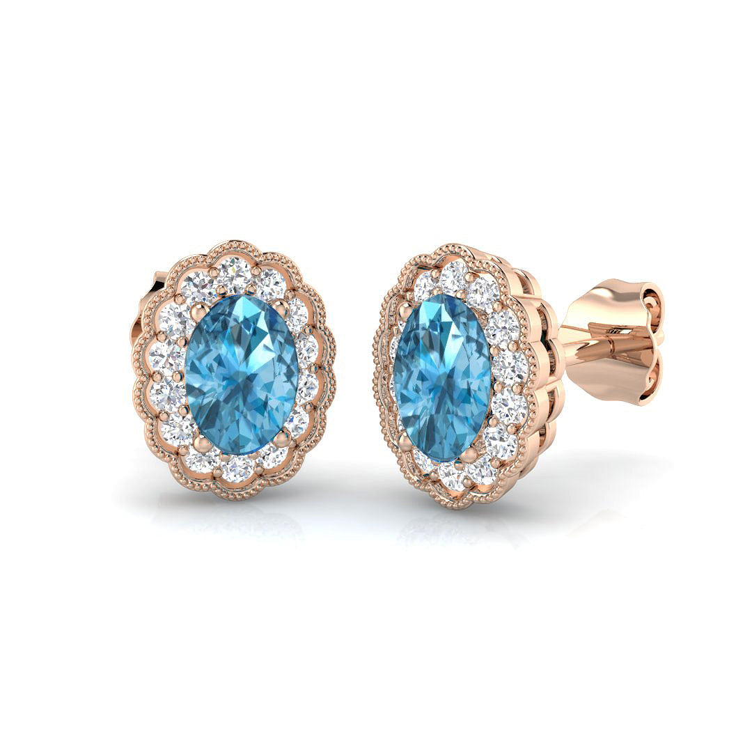 Oval Gemstone Earrings