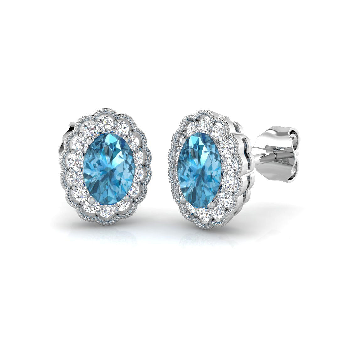 Oval Gemstone Earrings