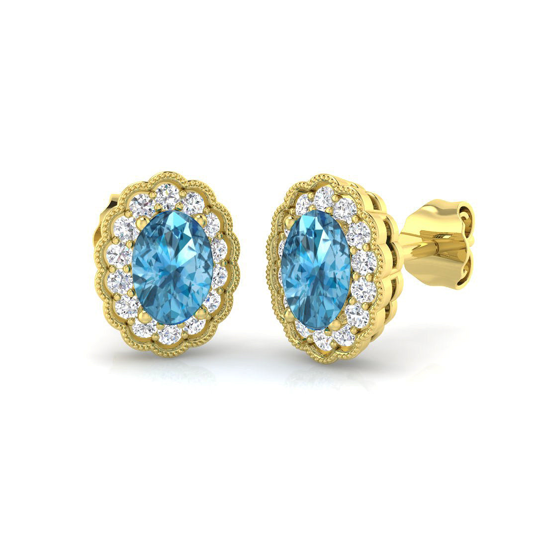 Oval Gemstone Earrings