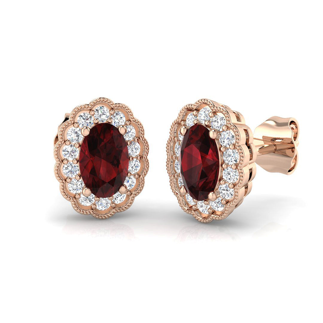 Oval Gemstone Earrings