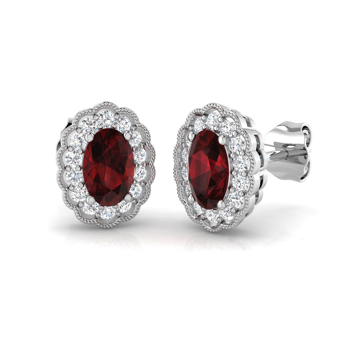 Oval Gemstone Earrings