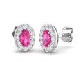 Oval Pink Sapphire Earrings