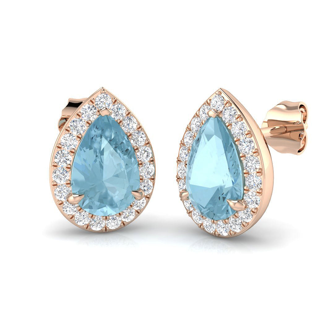Pear Aquamarine Earrings