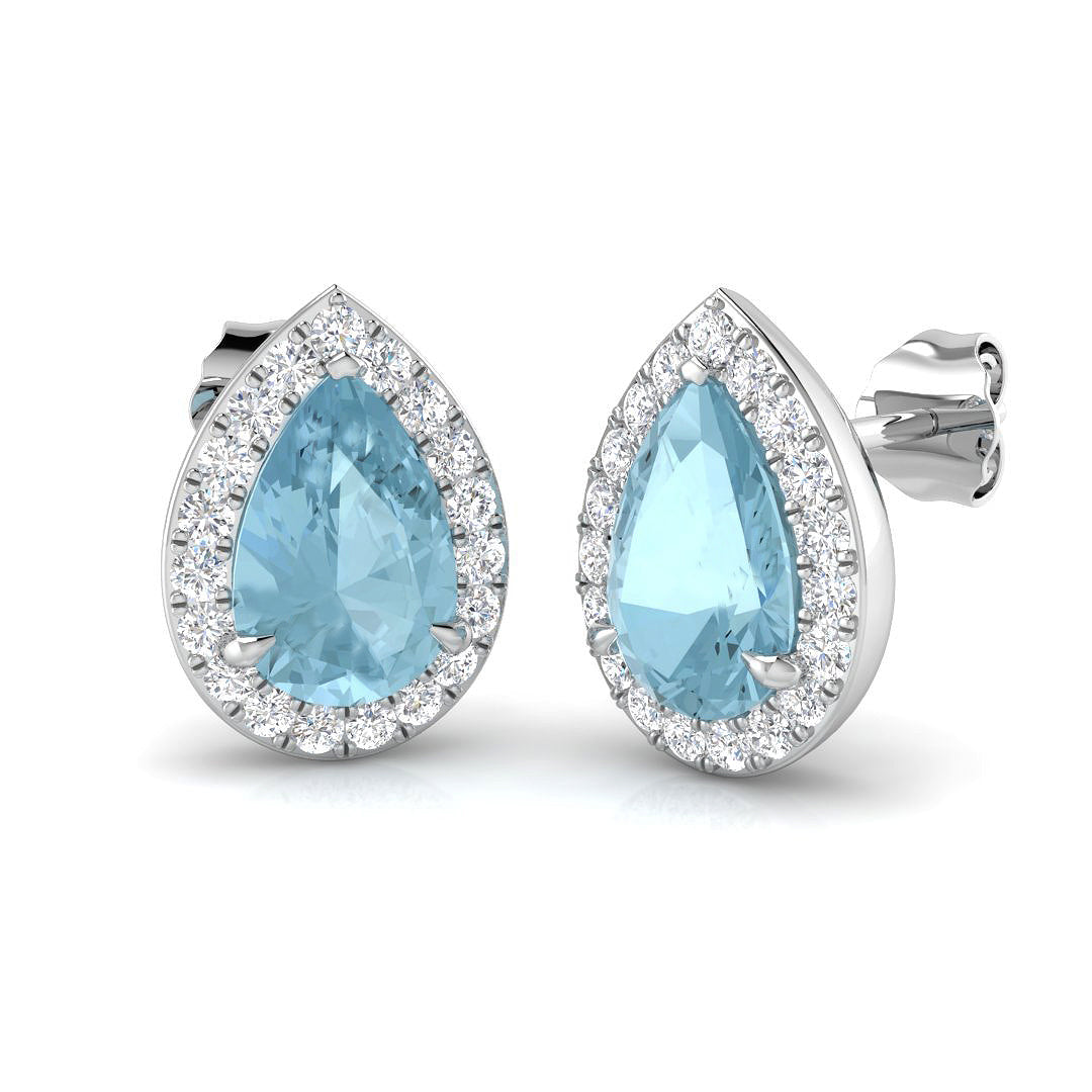 Pear Aquamarine Earrings