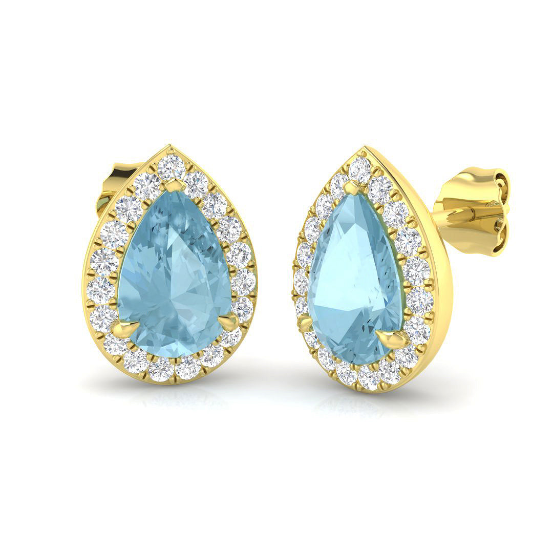 Pear Aquamarine Earrings