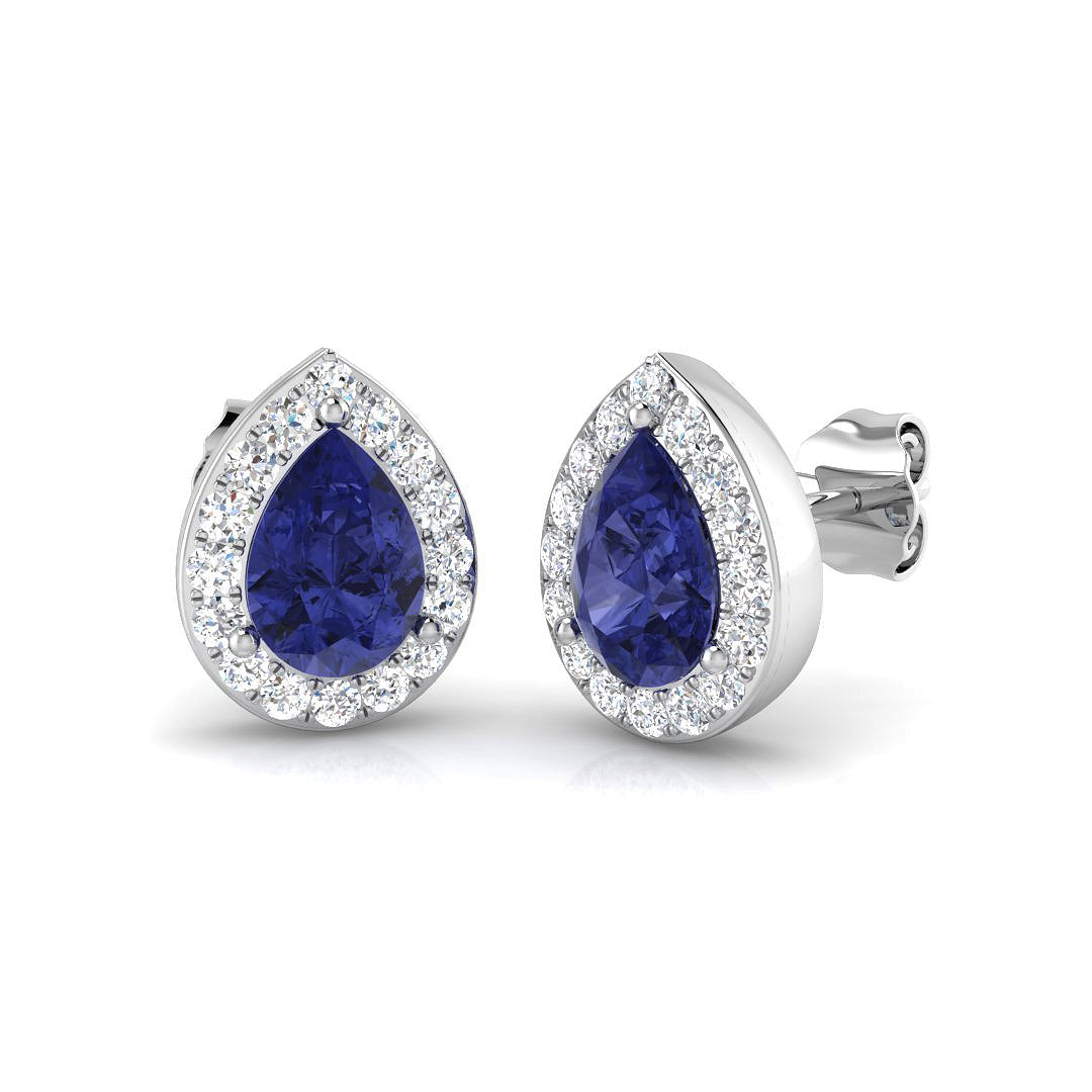 Pear Tanzanite Earrings