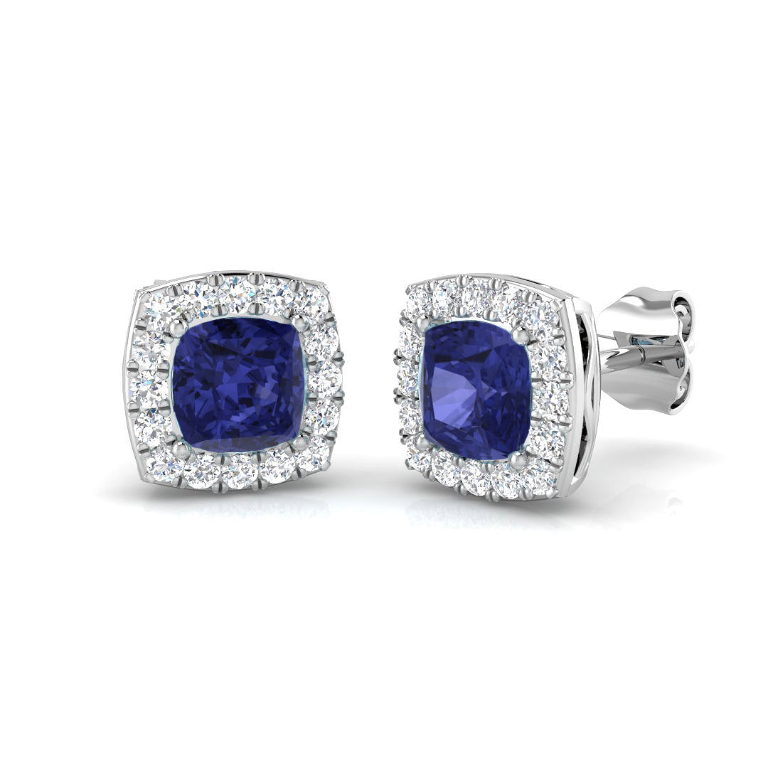 Cushion Gemstone Earrings