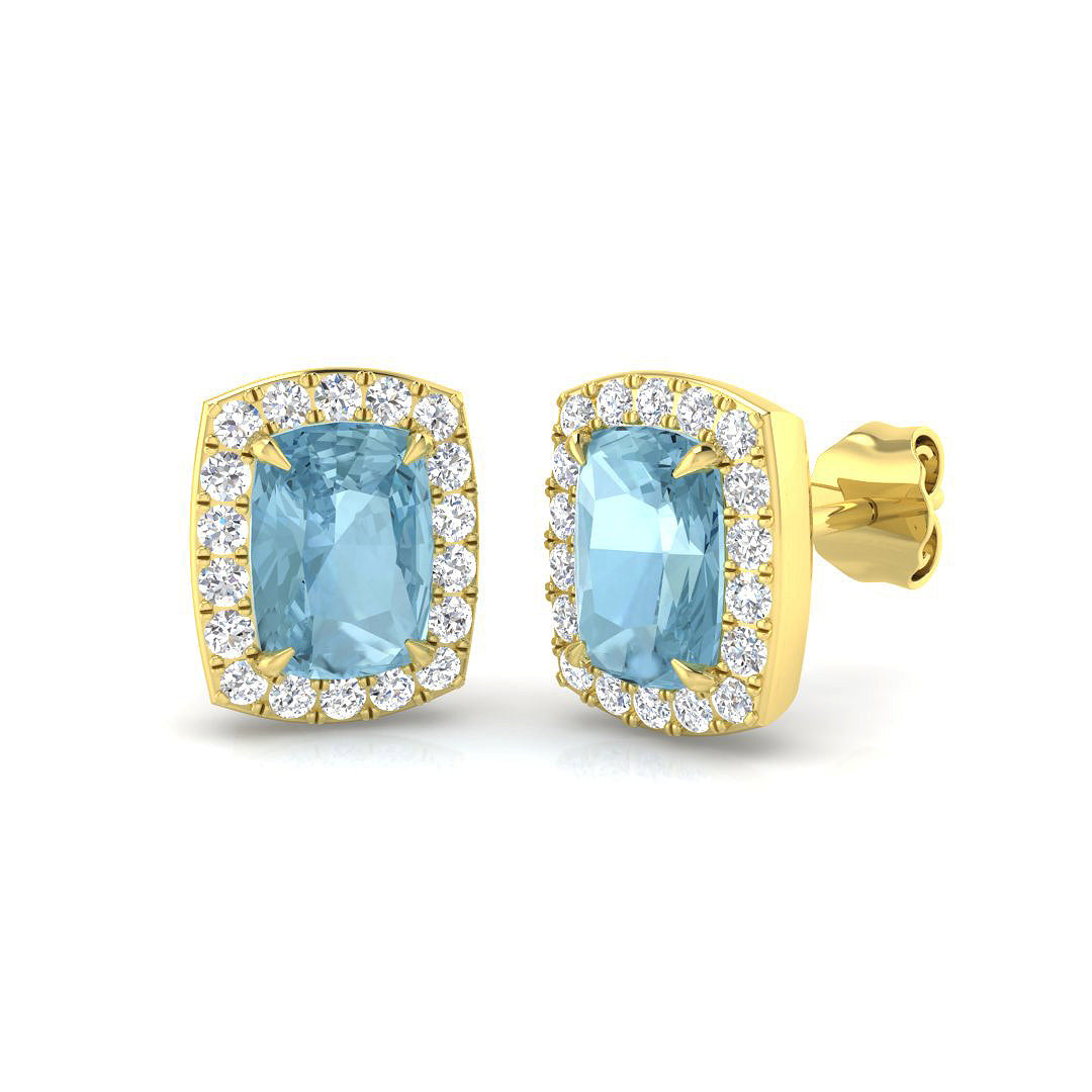 Cushion Aquamarine Earrings