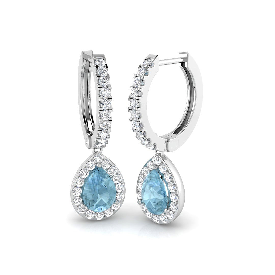 Pear Aquamarine Earrings
