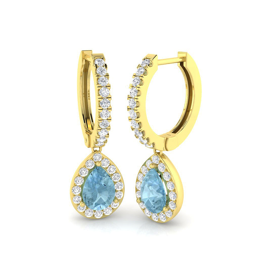 Pear Aquamarine Earrings
