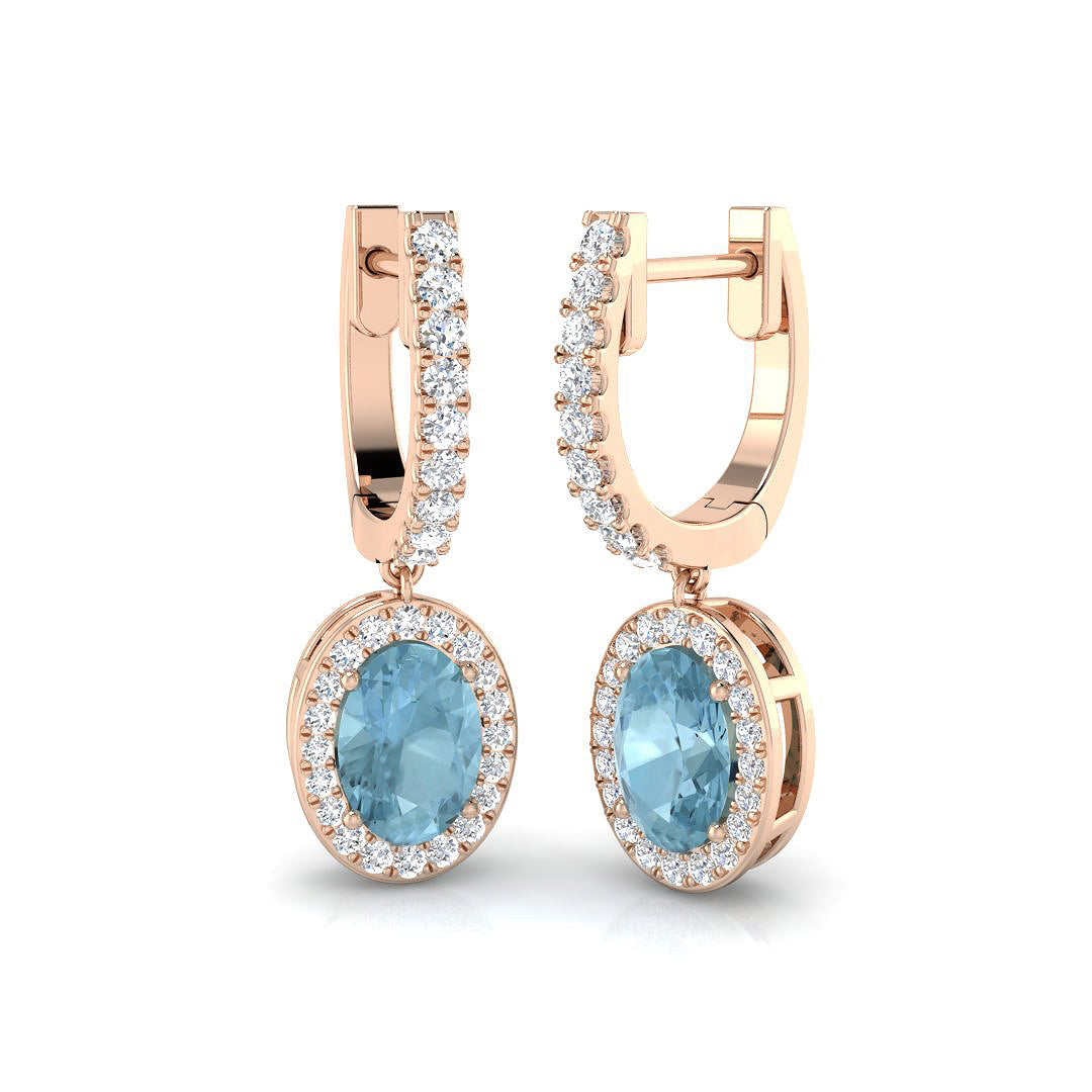 Oval Aquamarine Earrings