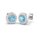 Round Aquamarine Earrings