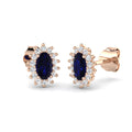 Oval Blue Sapphire Earrings