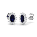 Oval Blue Sapphire Earrings