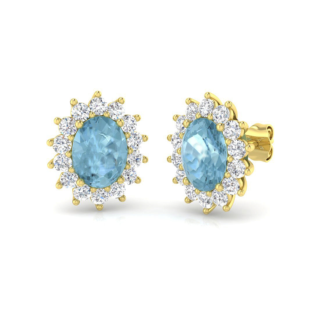 Oval Gemstone Earrings