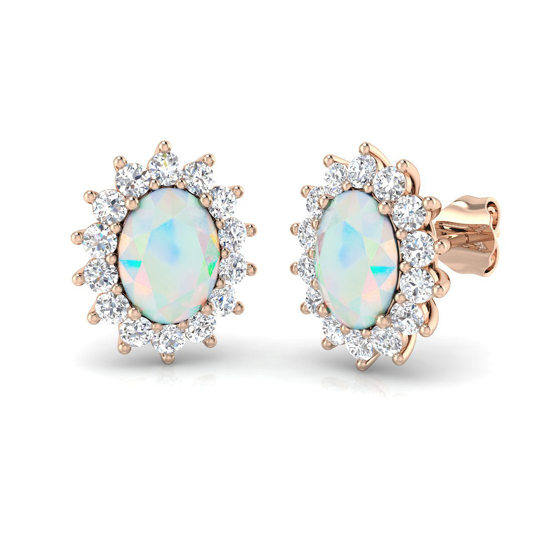Oval Gemstone Earrings