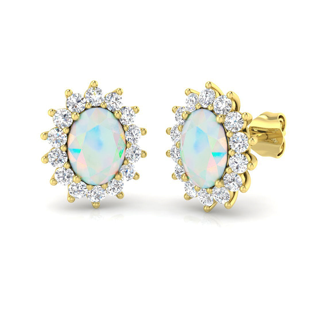 Oval Gemstone Earrings