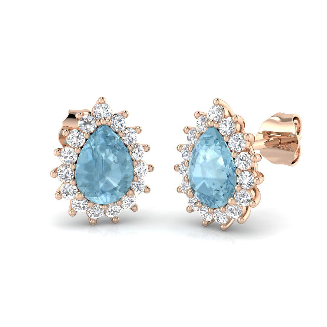 Pear Aquamarine Earrings