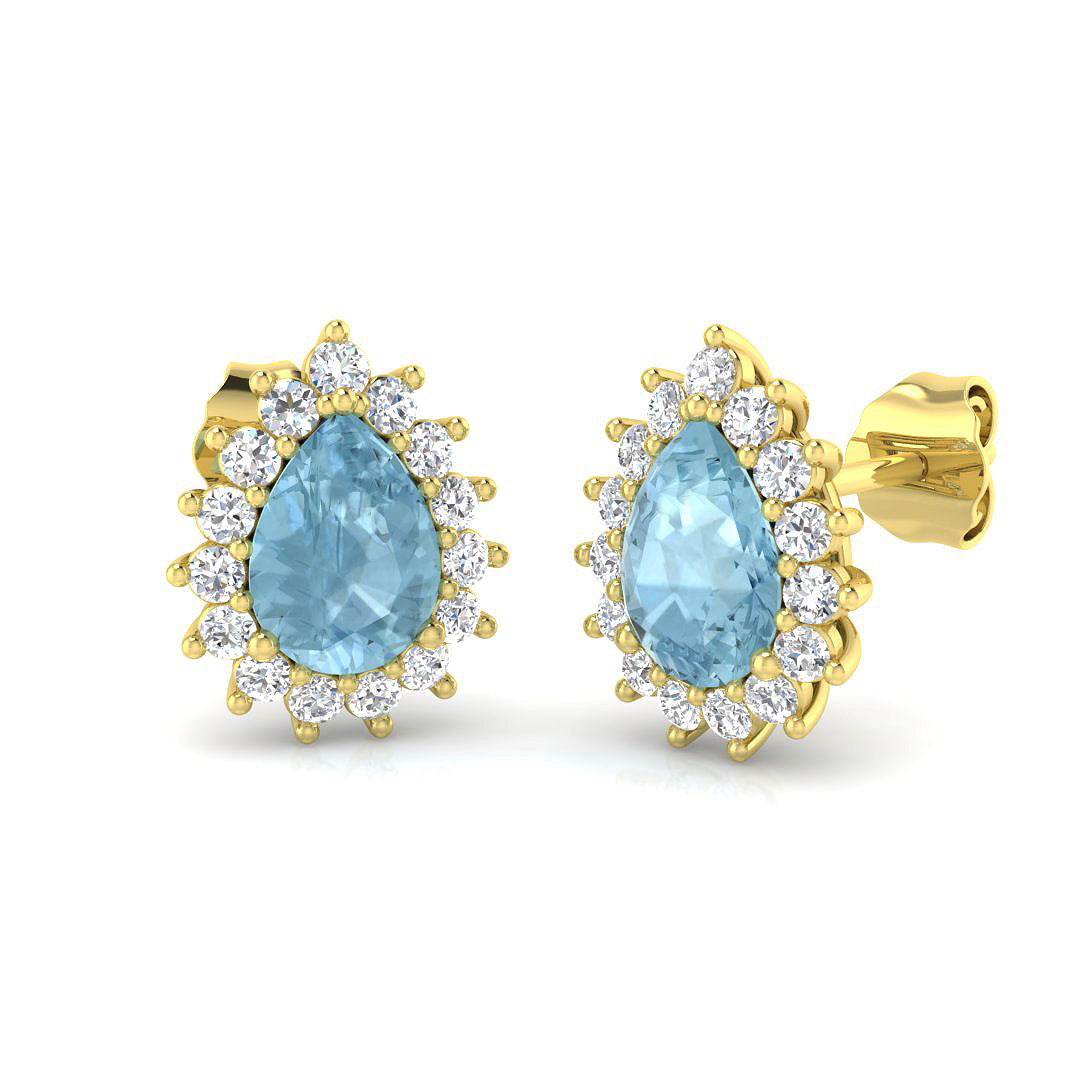 Pear Aquamarine Earrings