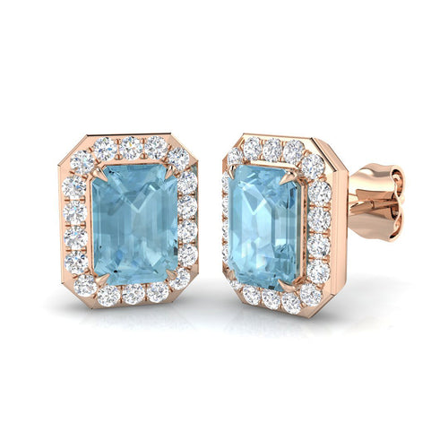 Emerald Cut Gemstone Earrings