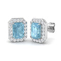 Emerald Cut Gemstone Earrings