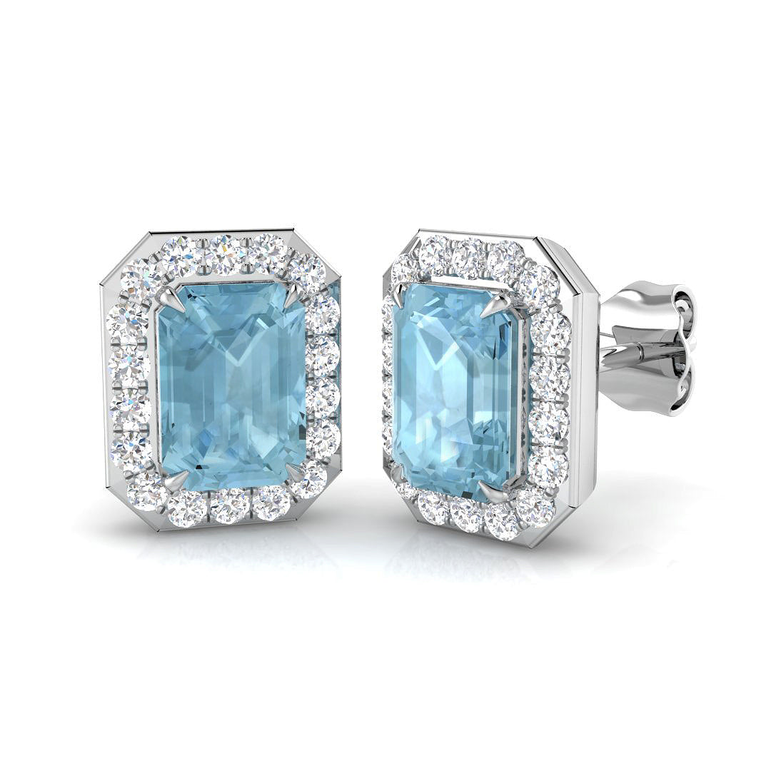 Emerald Cut Gemstone Earrings